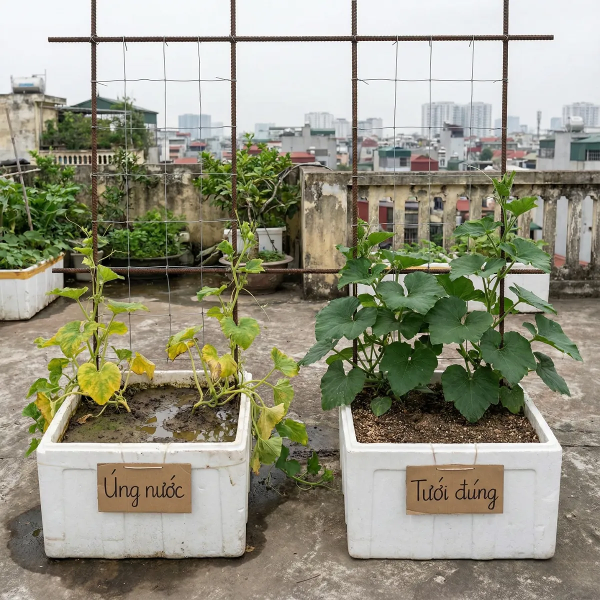 💧 Kỹ Thuật Tưới Nước Cho Bí Đỏ Sân Thượng (Không Bị Úng) 6 Lão nông chia sẻ kỹ thuật tưới nước cho bí đỏ sân thượng trong chậu: cách căn nước theo thời tiết, kiểm tra đất để tránh úng rễ, vàng lá. Áp dụng là cây khỏe ngay!